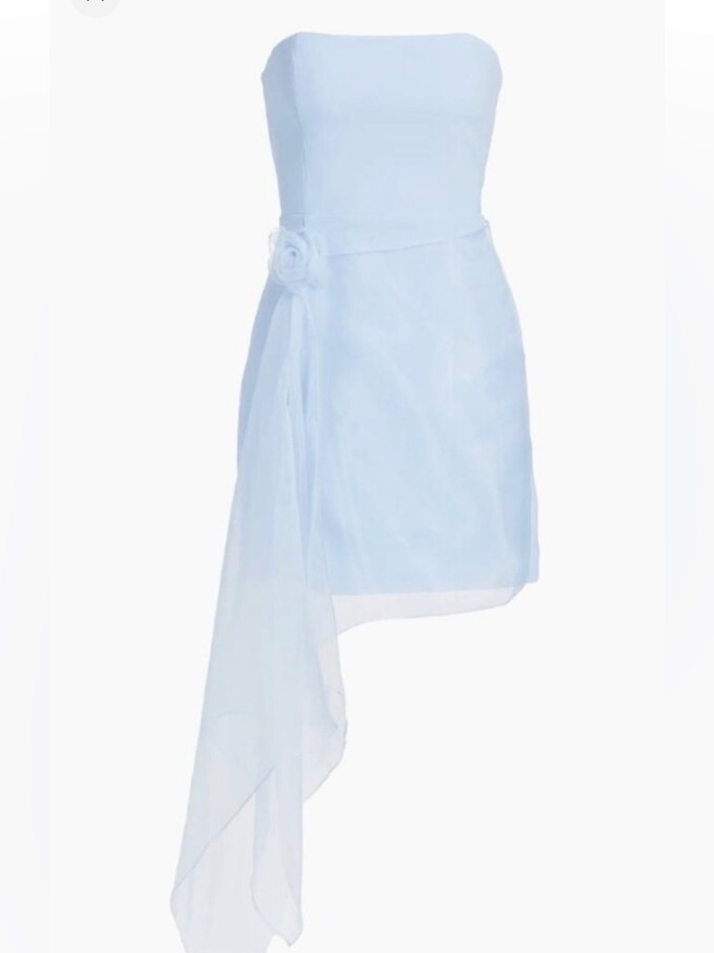 Amanda Uprichard Strapless Light Blue Asymmetric Dress